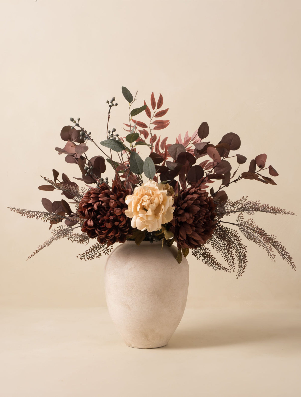 setcollectives Arrangement - Burgundy Dahlia & Cream Peony